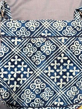 Vera Bradley Original Zip Hipster Crossbody Bag Blue & White